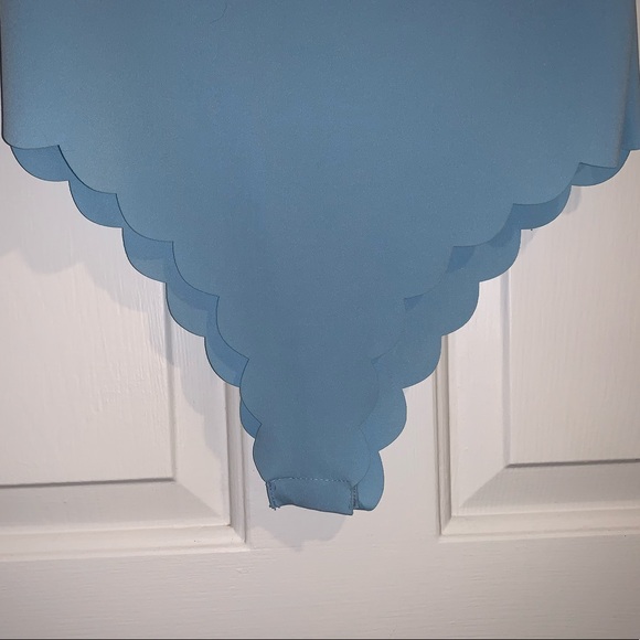 ** S O L D ** Scalloped Blue Bodysuit - Picture 3 of 3